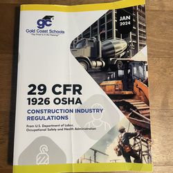 29 CFR 1926 OSHA Construction Industry Regulations (Jan 2024) w/ Tabs