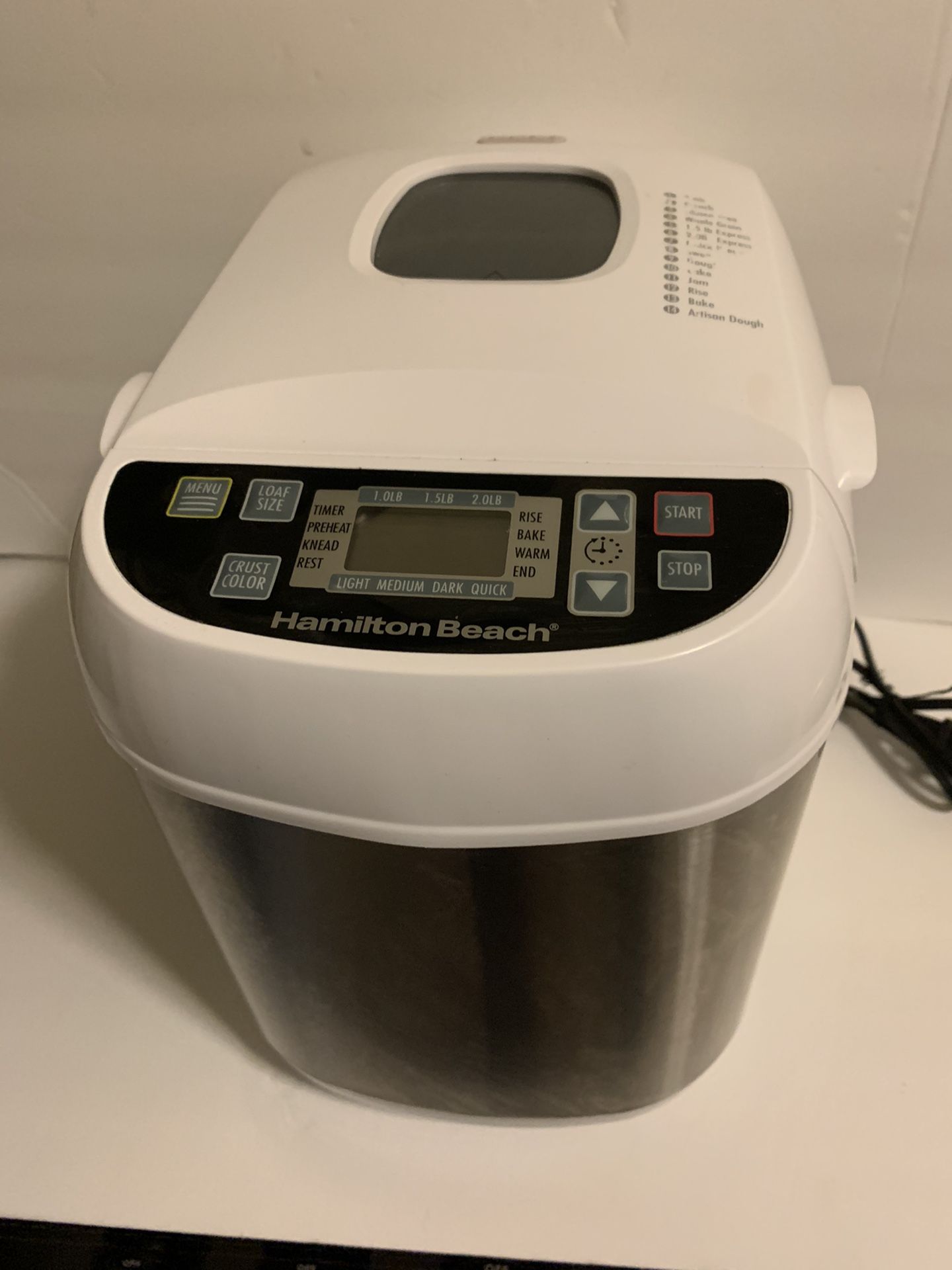 Hamilton beach bread maker