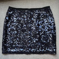 London Jean Women’s Sequin Skirt - Midnight Blue, Size 2