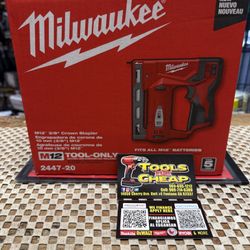 Milwaukee M12 12-Volt Lithium-Ion Cordless 3/8 in. Crown Stapler (Tool-Only)