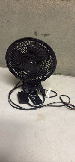 Black 12V Clip-On Car Fan