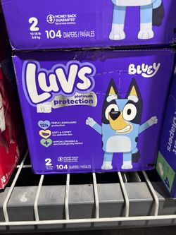Luvs Platinum Protection Bluey Diapers, Size 2, 104 Count