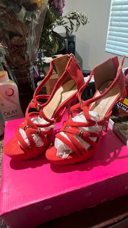 Shoedazzle*, Aerin , Orange Heels, Size: 8.5