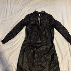 Black leather mini dress 🖤