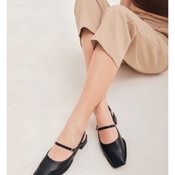 Sunday Staples Piers Maryjane Flats In Black NEW!