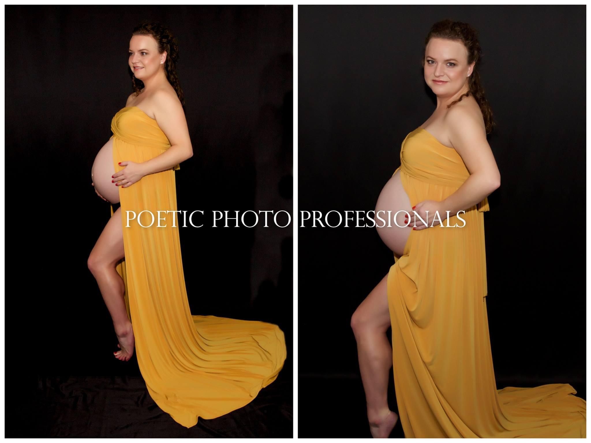 Yellow Mustard Maternity Dress Photo Shoot