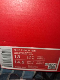 Brand new never worn with original box Nike P-6000 PRM color phantom/picante red