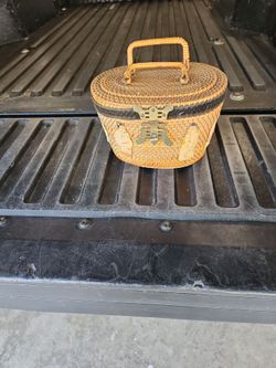 Woven Rattan Basket Purse