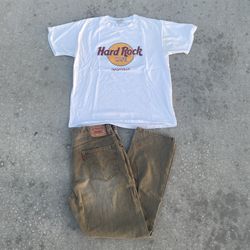 Vintage Hard Rock + Tan Vintage Levi Jeans Fit (Vintage Bundle)