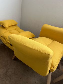 New Modern Minimalist Tech Fabric Solid Wood Square Reclining Accent Chair With Backrest & Armrest For Living Room. No stool available with this chair