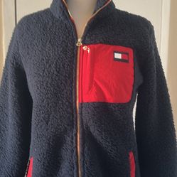 Tommy Hilfiger Women’s Navy Fleece Zip Front Jacket Size XS 