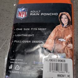 Denver Bronco Licensed NFL Adult Rain Poncho 