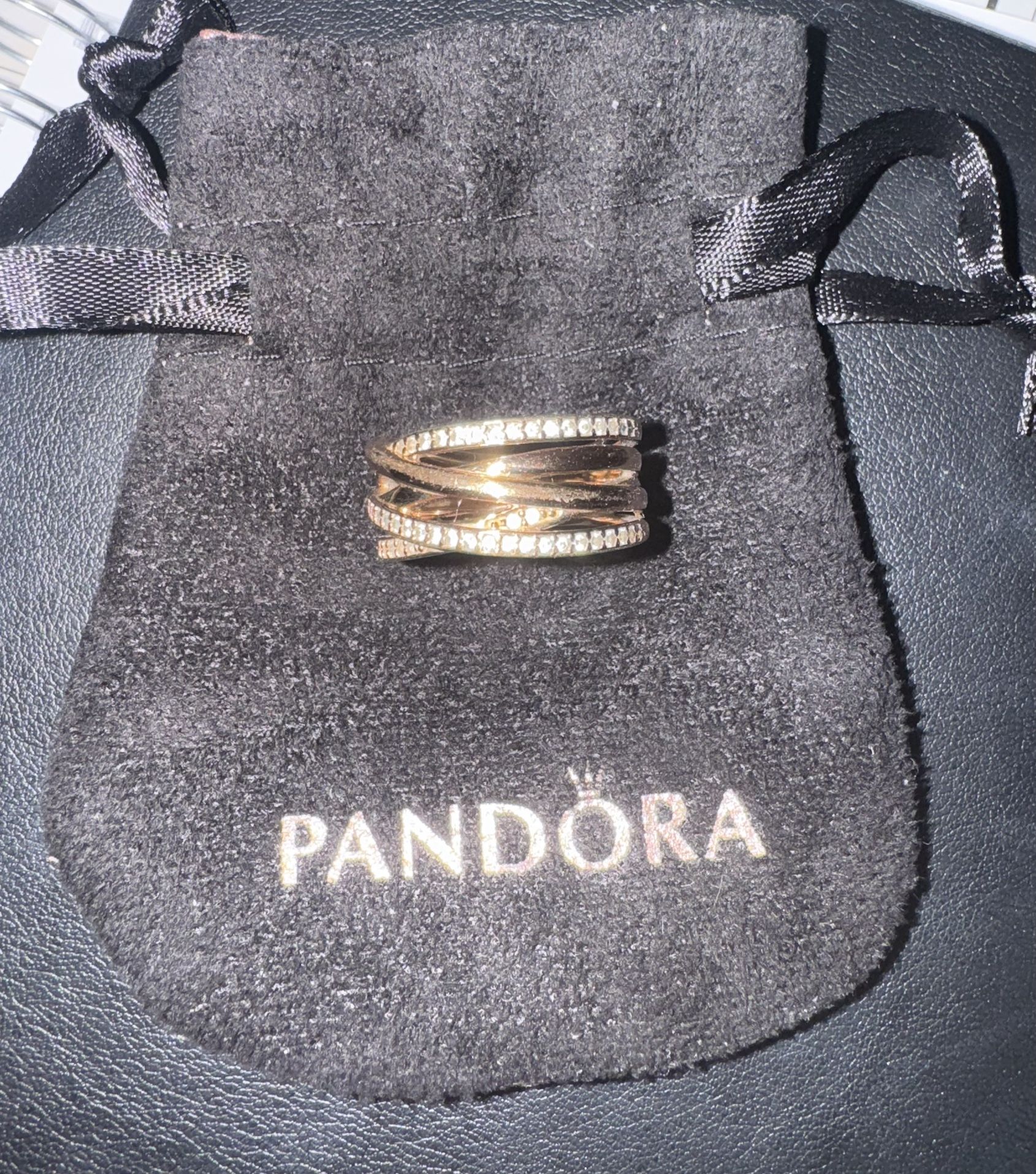 Pandora Rose Gold CZ Timeless Lines Ring