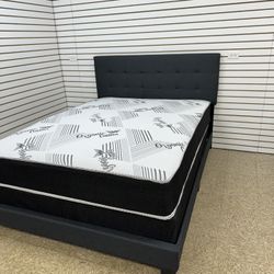 Complete bed set headboard frame quality super comfortable mattress set everything in picture for only we do same day delivery 🚚