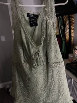 Thorn & Fable Sage Green Lace Dress XL