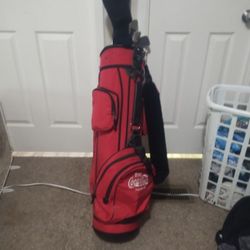  Coca Cola Golfing Bag With Full Set Of Clubs.