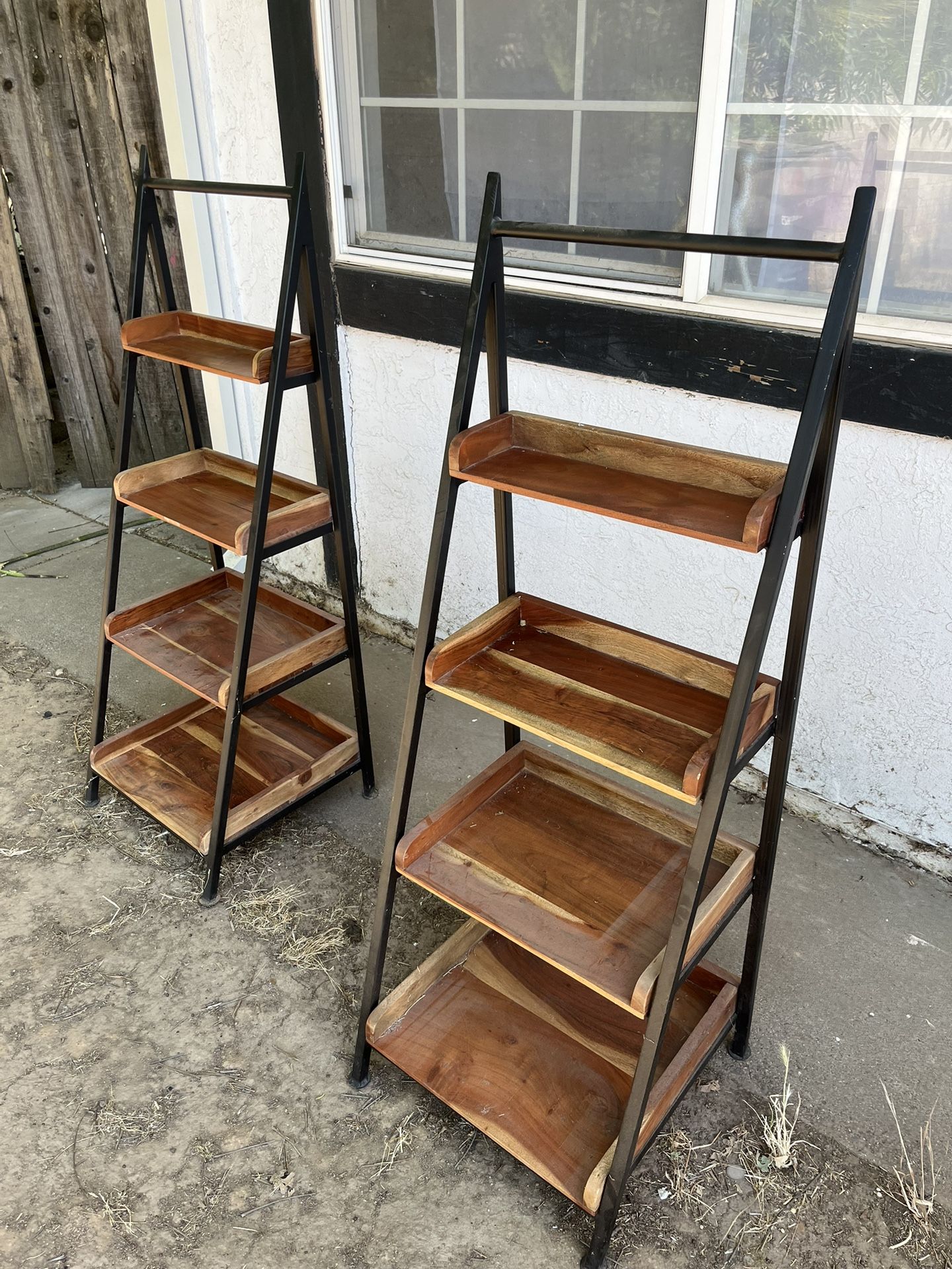 Pair Of Ladder Bookshelves