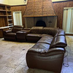 Leather Recliner Couch 