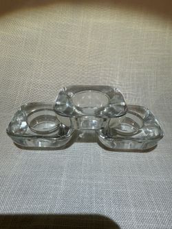 Set Of 3 Glass Tealight Candle Holders