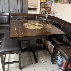  Dining Table Set with Built-In Lazy Susan