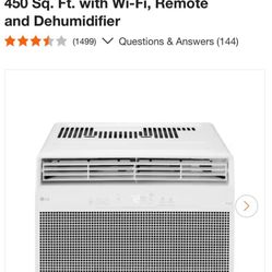 10,000 (DOE) BTU 115-Volts Window Air Conditioner Cools 450 Sq. Ft. with Wi-Fi, Remote and Dehumidifier