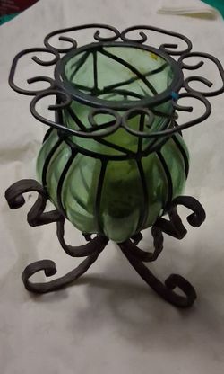 Vintage iron candle holder