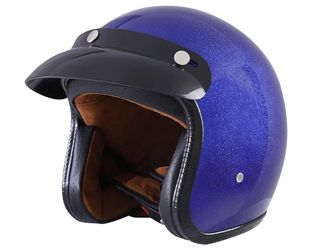 1382-Harssidanzar Retro Motorcycle Helmet 3/4 Open Face Helmet Vintage Style for Men Women, DOT Approved CU601