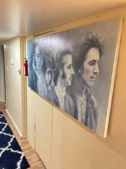 Large Portrait Painting on Wood Panel