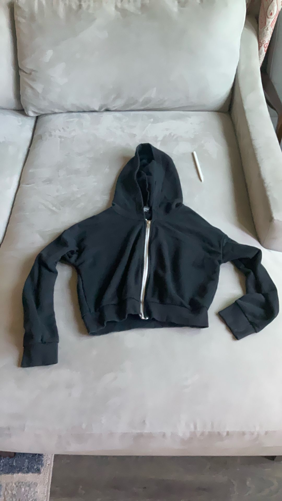 Black Cropped Hoodie