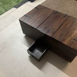 Crate & Barrel Coffee Table And Wine Storage 