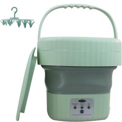 Portable Washing Machine, Foldable Mini Washer Machine with Drainage Basket for Baby Clothes, Small Items, Underwear or Socks, Suitable for Apartment,