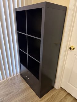Shelving unit, black, 30 1/8x15 3/8x57 5/8 " with doors