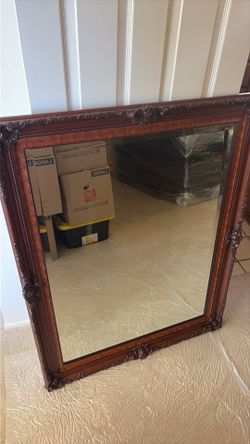 Decorative wood frame mirror