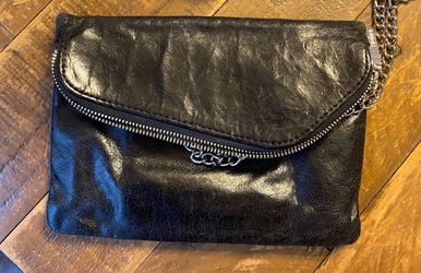 Hobo Black Leather Crossbody Wallet – Good Condition