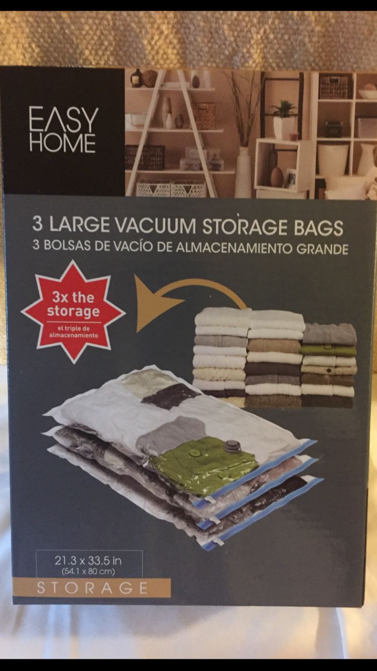 NEW - 3 Large Vacuum Storage Bags 