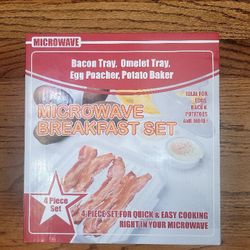 Brand New 4 Piece Microwave Breakfast Set