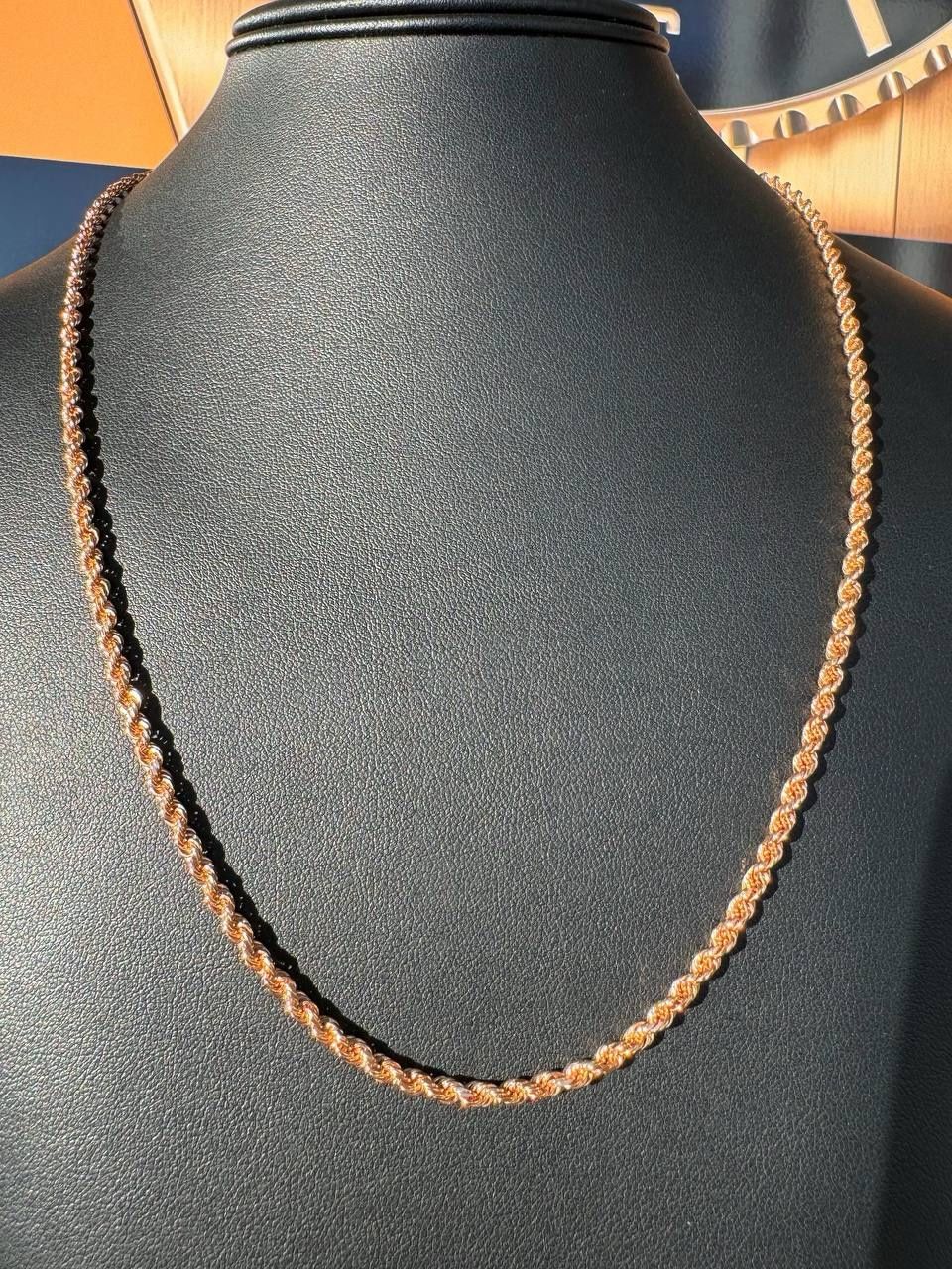 10k solid Rose Gold Rope 22β Chain necklace 15.4 grams 3.5mm