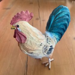 CHARMING, COLORFUL RESIN CHICKEN/ROOSTER IS 5” X 6.” NEW! COUNTRY, FARM LIFE. 