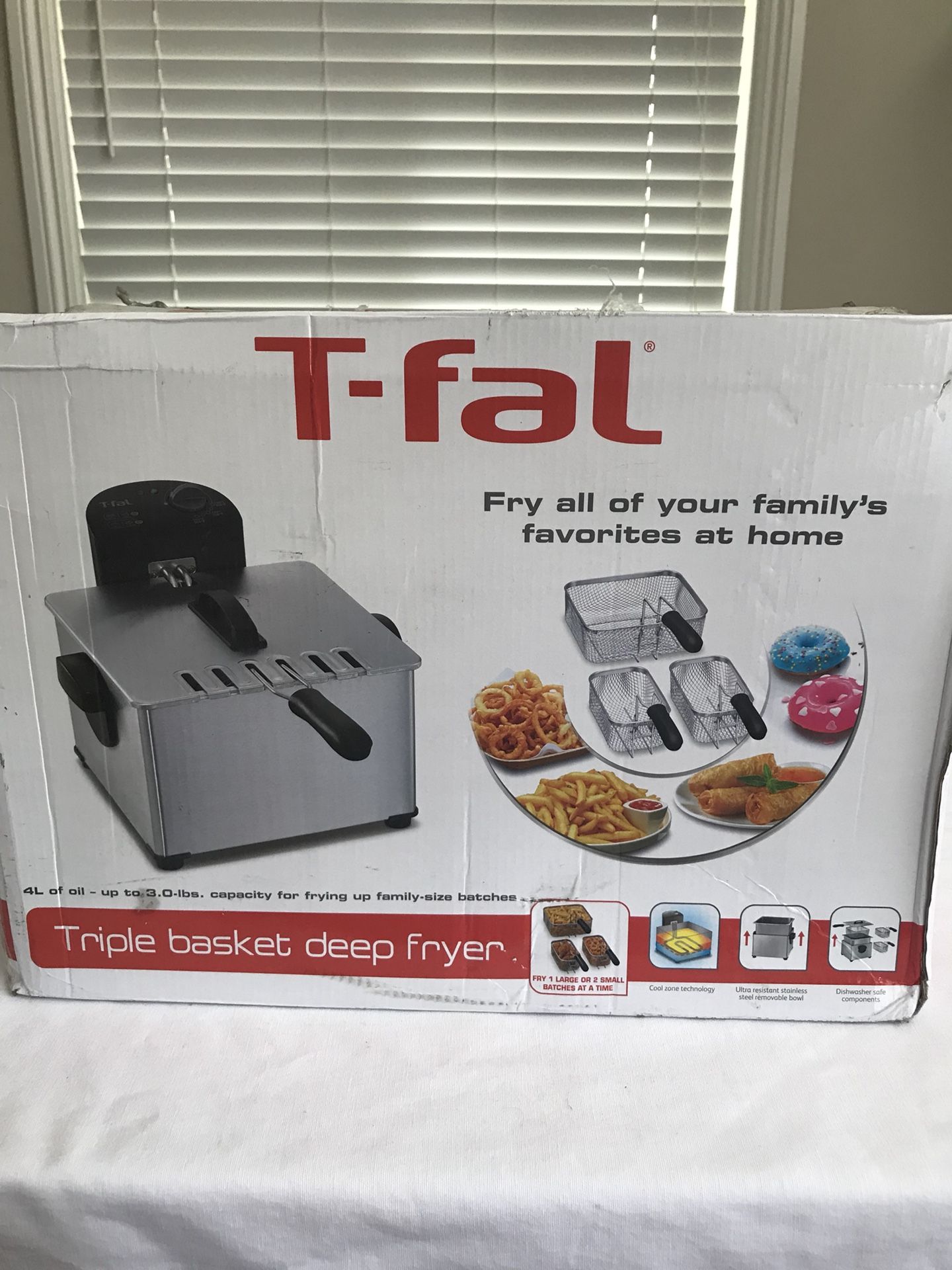 T-Fal Deep Fryer Triple Basket Stainless Steel