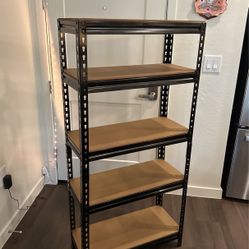 Adjustable Gold and Black metal shelf 