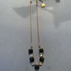 Anne Klein Vintage Gold Plated Colorful Sugarloaf Glass Costume Choker Necklace