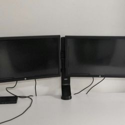 Dual Monitors And Battery Back Up For Sale