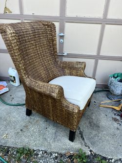 Wicker Queen Ann Chair Delivery Possible  Rattan Living Room Porch Chair
