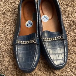 Nautica Faux Croc Leather Navy