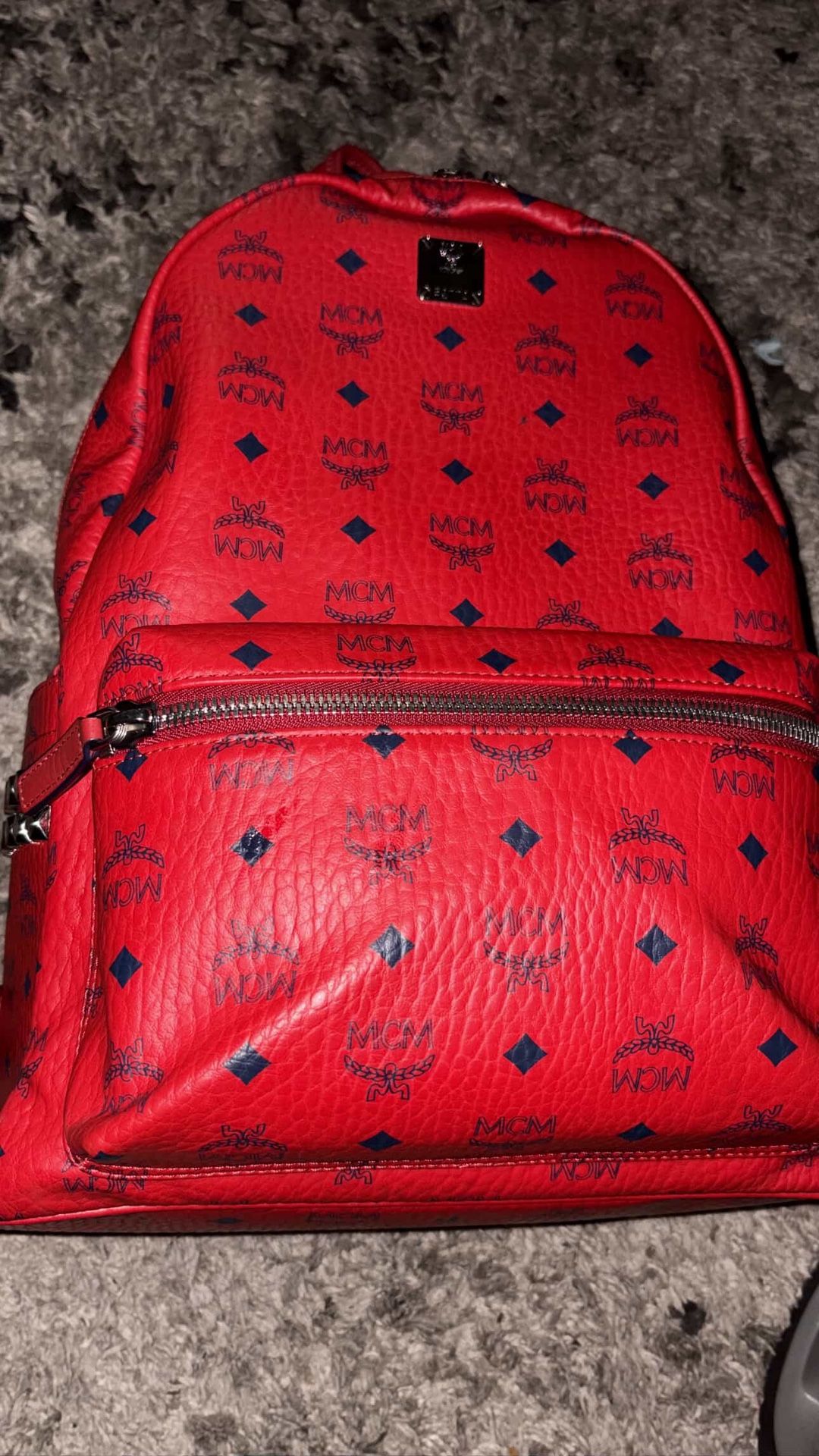 Red MCM backpack