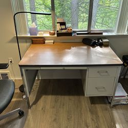 Solid Metallic Desk + Office Chair For $40!