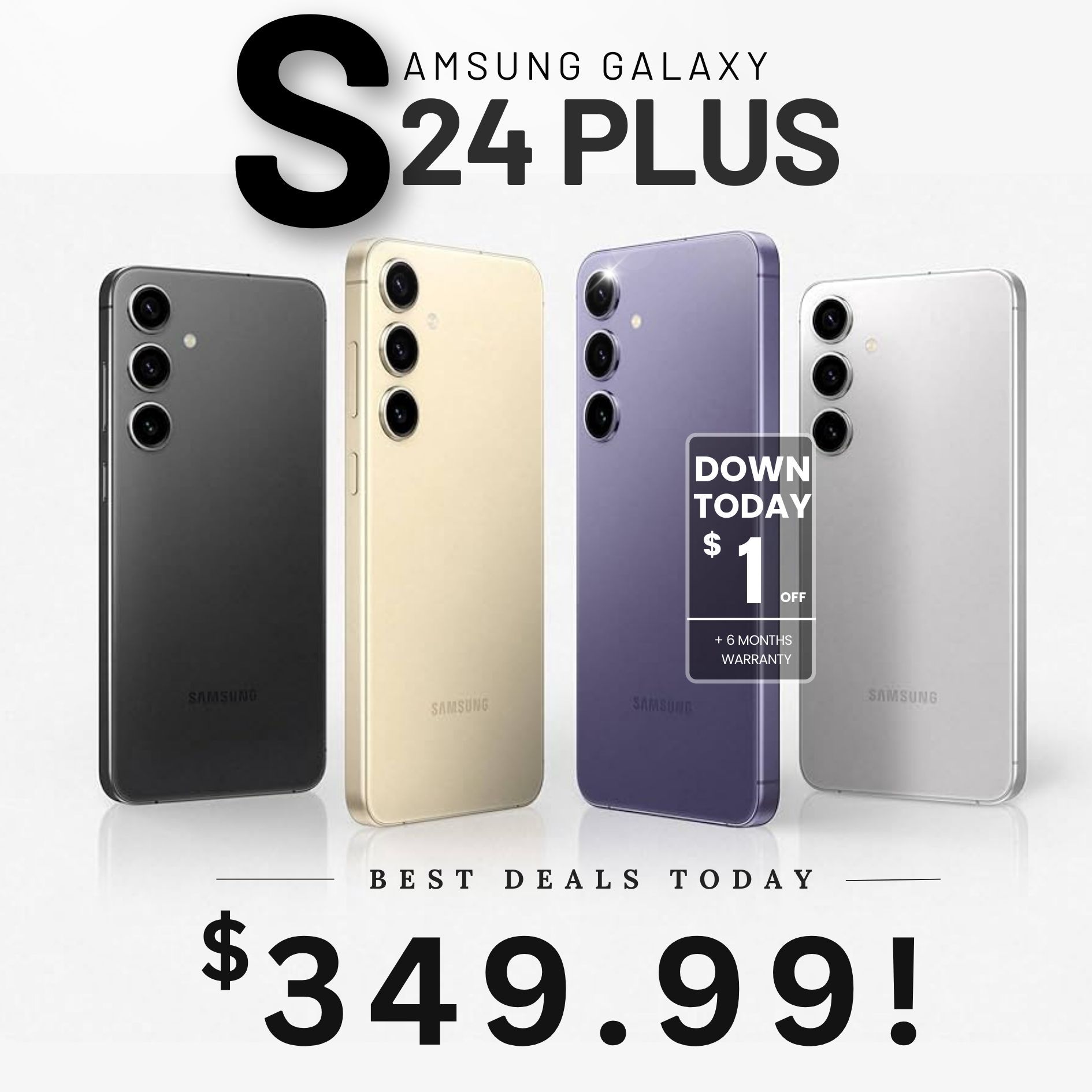 📱 samsung galaxy s24 plus – ¡mejor precio en la ciudad! solo $1 para llevártelo a casa + desde $349