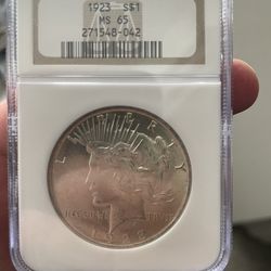 1923 Silver Peace Dollar Certified Authentic
