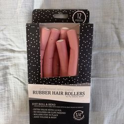 My Beauty Spot Professional 12 Piece Salon Quality Rubber Hair Rollers Pink 3/4”