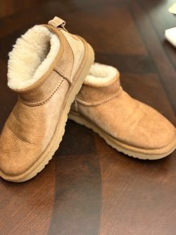 UGG Women's Classic Ultra Mini Boot Chestnut Suede Shearling 1116109 Size 8
